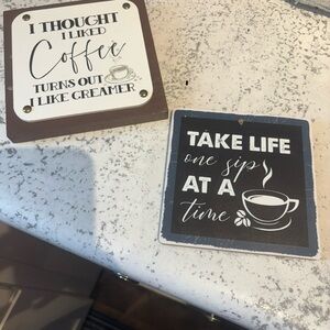 Black and White Coffee signs
